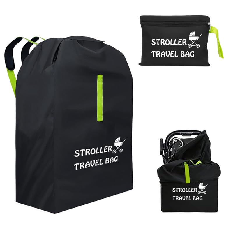 lelewangluo Stroller Travel Bag, Portable Pram Bag for Airplane, Large Pushchair Cover Bags with Shoulder Strap, Waterproof Gate Check Bags for Airplane Infant Stroller