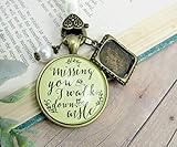 Missing You As I Walk Down the Aisle Wedding Bouquet Memory Charm, Bridal Pendant Memorial Remembrance Photo Jewelry