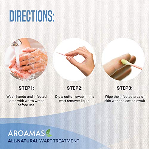 Aroamas All-Natural Wart Remover Treatment, Maximum Strength for Common Warts and Infections, Also Promotes The Healing of Calluses and Corns