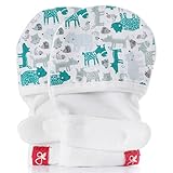 Goumikids Organic Soft Stay On Unisex Scratch Baby Mittens - Stops Scratches and Prevents Germs