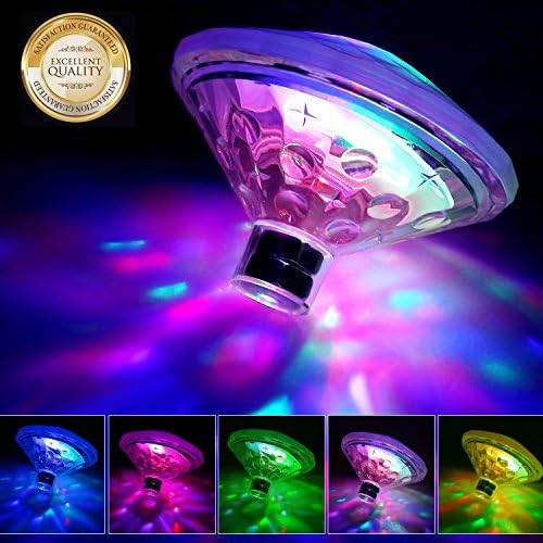 MeeDoo 2 Pack LED Swimming Pool lights Floating Underwater Light Show for Kids Bathroom Toy, Battery Powered Waterproof Baby Bathtub Lights for Bath, Pond, Pool Party