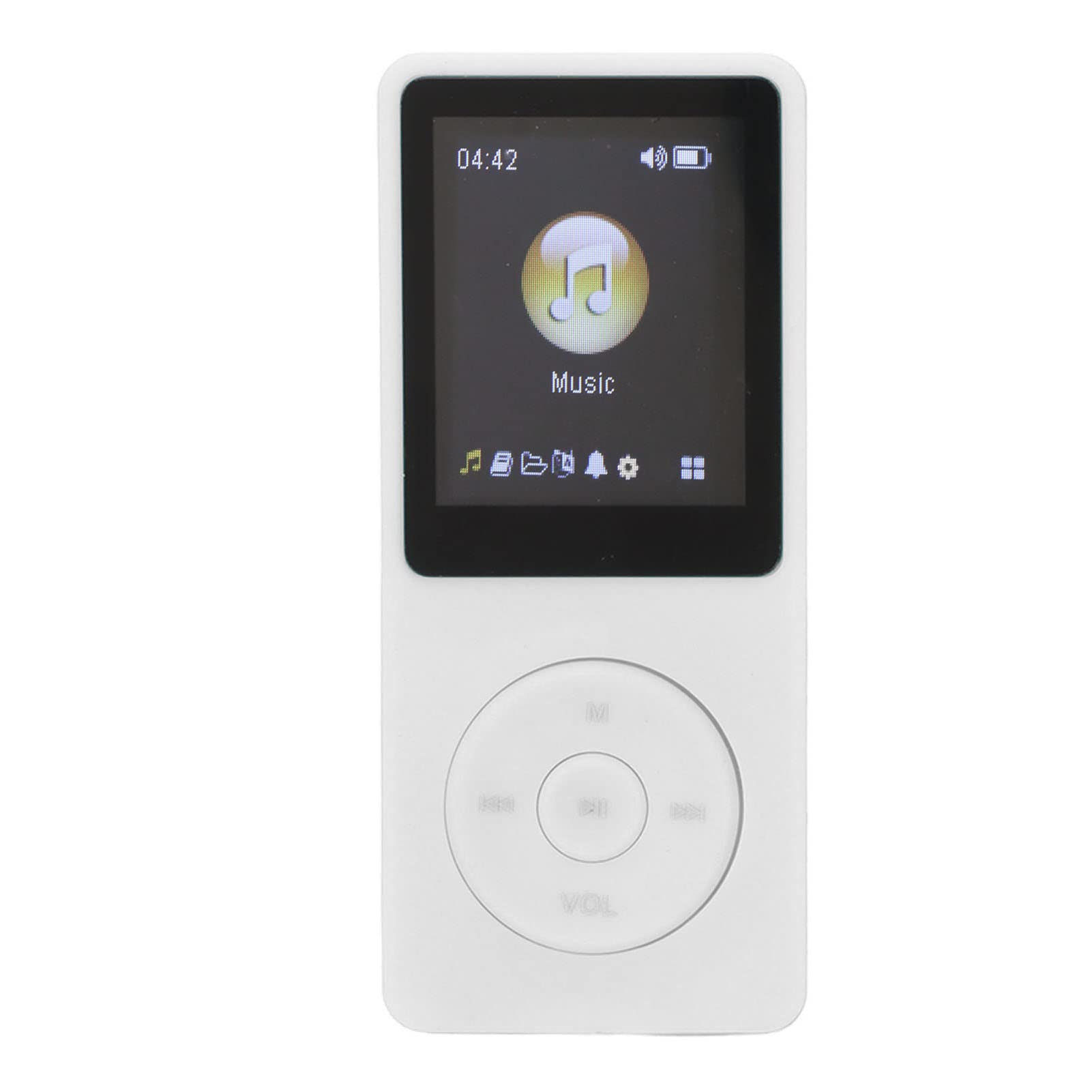 Mp3 Player MP4 Player, Ultra Thin 1.8 Inch LCD Portable Lossless Mp3 Music Player with HD Speaker, FM Radio, Voice Recorder and E Book, MP4 Player with Earphone for Kids Adults (White)