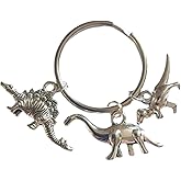 Stegosaurus Keychain, Cool Dinosaur Jewelry, Brontosaurus Dinosaur Keyring, Steampunk
