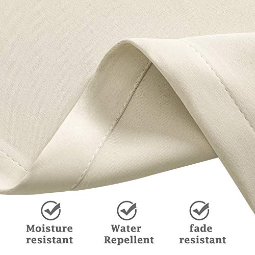 ele ELEOPTION Outdoor Curtains Waterproof UV Protection with Eyelets for Garden, Yard, Balcony, Off-White, 4 Pieces/132 x 275 cm