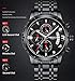NIBOSI Men's Chronograph Quartz Watch with Stainless Steel Strap Black Wristwatches for Men Calendar Date Watch