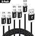 CLEEFUN USB C Cable Fast Charging [5-Pack, 3/3/6/6/10 ft], Type C Charger Nylon Braided Cord Compatible with Galaxy Note 10/10+/9/8, S10E S10 S9 S8 Plus, A10e A51 A71, Mo-to G7 G8
