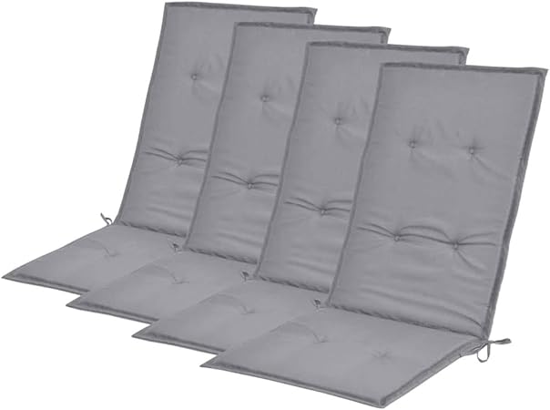 Vidaxl 4x Gartenstuhl Auflage 120x50x3 Cm Grau Hochlehner Sitzkissen Kissen Amazon De Kuche Haushalt