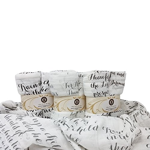 Scripture Strong Proverbs 22:6 | Best Muslin Baby Swaddle Blanket Gift Set | 100% Cotton Receiving Blankets | Extra Large (4’x4’) | Brown, 2 Pack