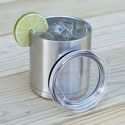 LARARHEE-10 oz Lowball Tumbler Rambler Stainless Steel Vacuum Insulated Cup Travel Mug