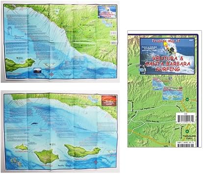 Amazon Franco Maps フランコ サーフポイント カリフォルニア 地図 Ventura Santa Barbara Surf Map Franco Maps スポーツ アウトドア