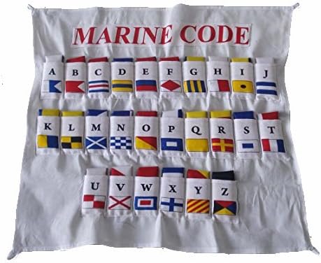 Nautical Sailboat Boating Signal Code FLAG - Set of Total 26 flag with CASE COVER - Nautical / Maritime / Marine / Boat / Ship / Vessel / Nautical Décor (5099)