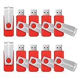 KOOTION10 Pack 2GB USB Flash Drive 10PCS Thumb Drive USB Drives-Bulk Pack- USB 2.0 in Red