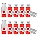 KOOTION 10 PCS 2GB USB2.0 Flash Drives Thumb Drives Memory Stick- Bulk Pack- Red