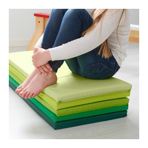 Children's Foam Folding Gym Mat, Green, Plufsig by IKEA