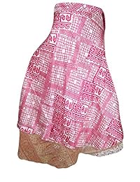 Mogul Women's Long Wrap Skirt Pink Vintage Silk Reversible Cruise Dress