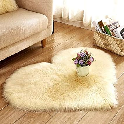 Amazon Com Yobeyi Imitation Wool Soft Heart Shape Mat