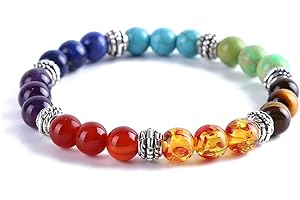 BOYULL Feng Shui Turquoise, Red Agate,Amethyst,Lapis Lazuli,Tiger Eye Gem, 8mm Bracelet, Attract Wealth and Good Luck, Deluxe Gift Box Included