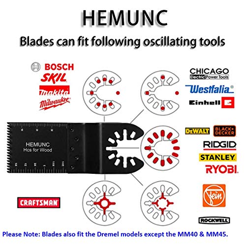 Oscillating Multitool Saw Blades Accessories Kit 52 PCS,HEMUNC Quick Release Oscillating Multitool Blades Universal For Dewalt Fein Multimaster Dremel Makita Milwaukee Rockwell Craftsman Ridgid