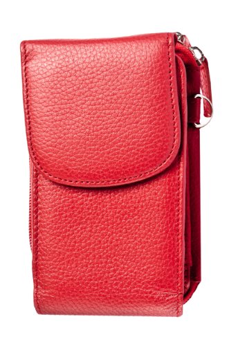 Walletbe Womens Pebbled Leather Smartphone Accordion Wristlet Id