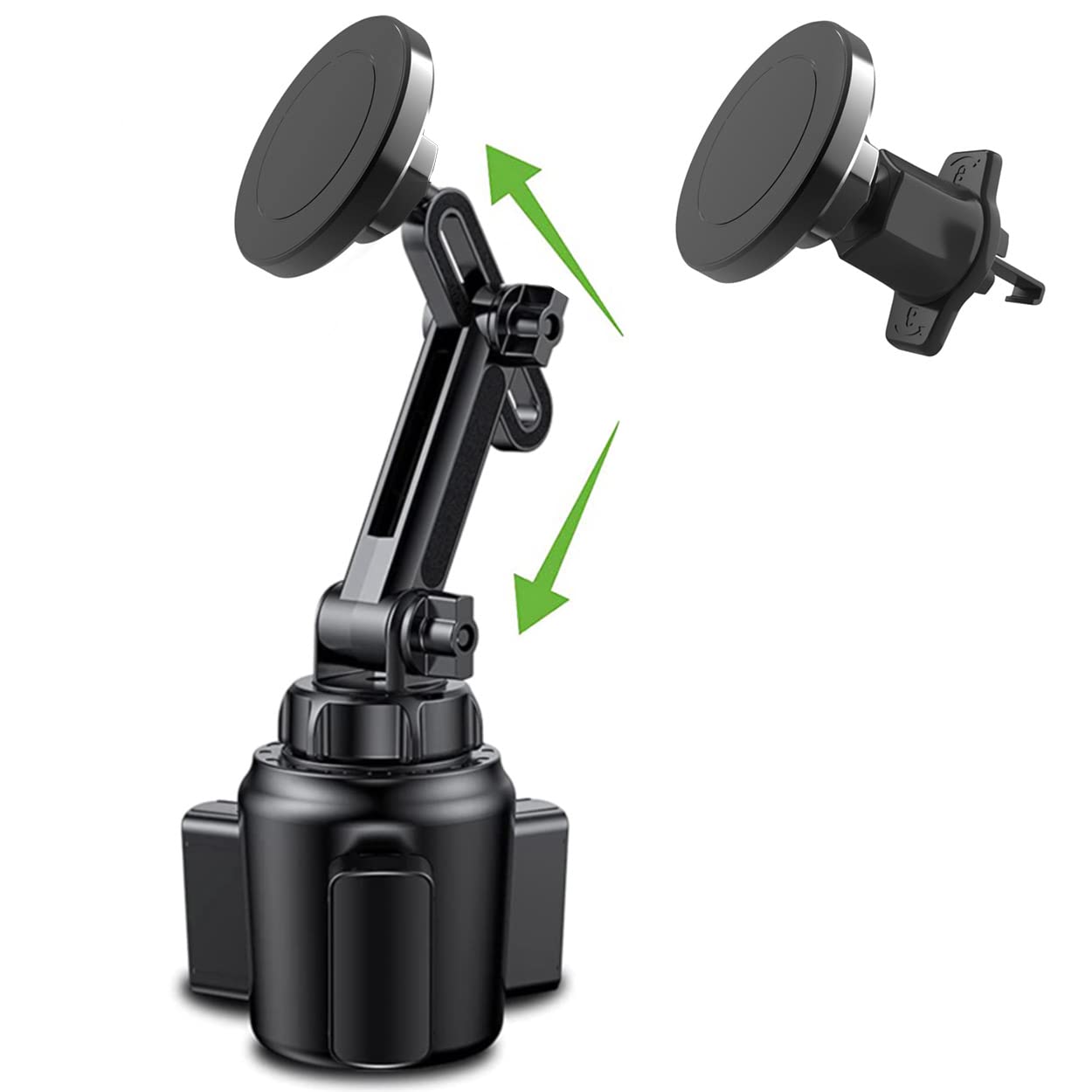 Cuxwill 2 Pack Car Mount - Magnetic Phone Holder for Cup Holder & Air Vent [Upgraded 20 Strongest Magnet], MagSafe Compatible for iPhone 14/13/12 Pro/Plus/Max/Mini