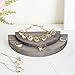 MyGift Rustic Gray Wood Jewelry Stand, 2 Tier Semi Circle Display Riser for Necklace, Bracelets, Rings