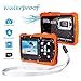 FLAGPOWER Kids Waterproof Camera, Underwater Digital Camera 12MP Full HD Camcorder 2.0 Inch LCD Display 4X Digital Zoom 5MP CMOS Sensor with 16G Memory Card Flash