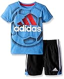 adidas Baby Boys' Tee and Active Short Set, Marina Heather, 24 Months