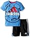 adidas Baby Boys' Tee and Active Short Set, Marina Heather, 3 Months