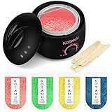 Waxing Kit for Women Men, Painless Wax Hair Removal Kit with 4 Bags Hard Wax Beans Bulk(3.5oz/bag)&20 Wax Applicator Sticks At Home Waxing Warmer Kit For Sensitive Skin