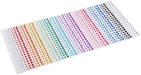 SDS Designs 900 Pieces 3mm-5mm Bling Multicolor Gem Rhinestone Sticker Sheet with Self Adhesive for Scrapbooking Embellishments and Crafts. Designed for Scrapbooking, Jewelry Making, and Nail Designs