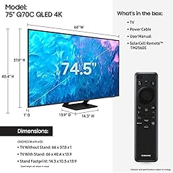 SAMSUNG 75-Inch Class QLED 4K Q70C Series Quantum