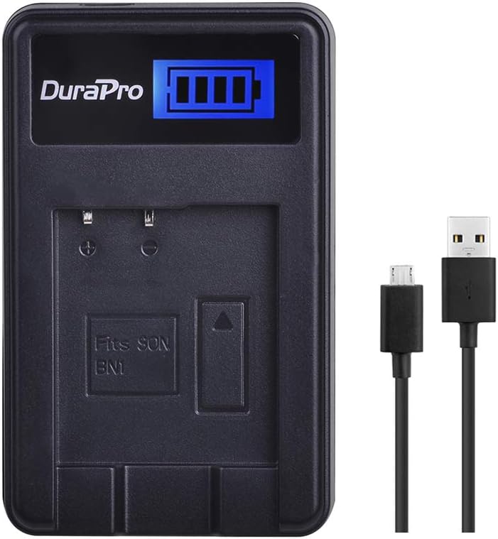 DuraPro Rapid LCD USB Charger for Sony NP-BN1 Cyber-shot DSC-QX10 DSC-QX30 DSC-QX100 DSC-TF1 DSC-TX10 DSC-TX20 DSC-TX30 DSC-W530 DSC-W570 DSC-W650 DSC-W800 DSC-W830