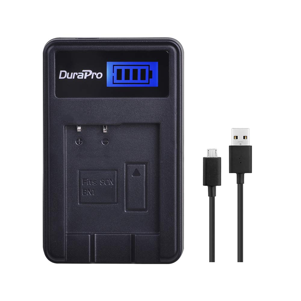 DuraPro Rapid LCD USB Charger for Sony NP-BN1 Cyber-shot DSC-QX10 DSC-QX30 DSC-QX100 DSC-TF1 DSC-TX10 DSC-TX20 DSC-TX30 DSC-W530 DSC-W570 DSC-W650 DSC-W800 DSC-W830