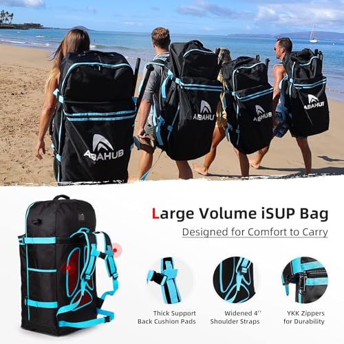 Abahub Mochila para Tabla de Sup,Mochila para Surf Board y Stand Up Paddling Board Inflable,Gran Capacidad y Portátil,Accesorios para Tabla Sup,Diseño Ergonómico Que Reduce la Carga,Correa Cómoda