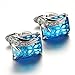 WaMLFac Unique Design Stylish Modern Luxury Crystal Blue Stone Cufflinks for Shirt Wedding Business