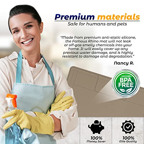 Famous Rhino Under Sink Mat Kitchen Mat, Adjustable, Easy to Clean, Liner Protector