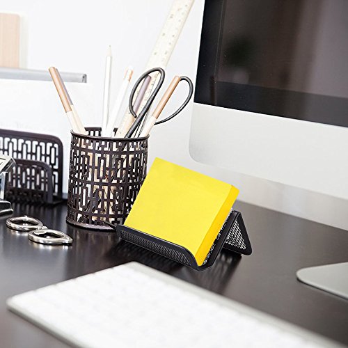 FOGAWA 6 Pcs Metal Mesh Business Card Holder Stand Black Office Desk Business Card Holder Display Cool Office Collection Organizer for Name Card