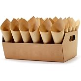 AOQING Wedding Confetti Stand - 30 Cone Papers and 30 Holes Box (Kraft)