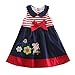 peppa pig Little Girls' Short-Sleeve Stitching Natural Cotton Dresses 1-6Y