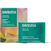 DAVIDsTEA Buddha’s Blend White Tea – Medium Caffeine Tea Bags with Jasmine Pearls & White Hibiscus – 12 Count – Delicate & Floral Fruity Tea Blend