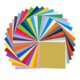 Permanent Self Adhesive Backed Vinyl Sheets - 12" X 12" - 49 Assorted Colors for Cricut, Silhouette Cameo & Crafting Machines