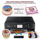 Mobile Deals Edible Birthday Cake Topper and Tasty Treats Image Printer Bundle - Includes Canon Wireless Printer, Edible Ink Cartridges and Wafer Paper Kit
