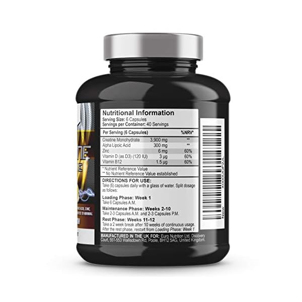 Creatine-Xtreme-4200mg-per-Serving-x-40-Servings-Creatine-supplement-with-ALA-and-Vitamin-D-240-Capsules Creatine Capsules - 4,200mg per Serving x 40 Servings - Creatine Monohydrate Enhanced with ALA - Creatine Tablets…