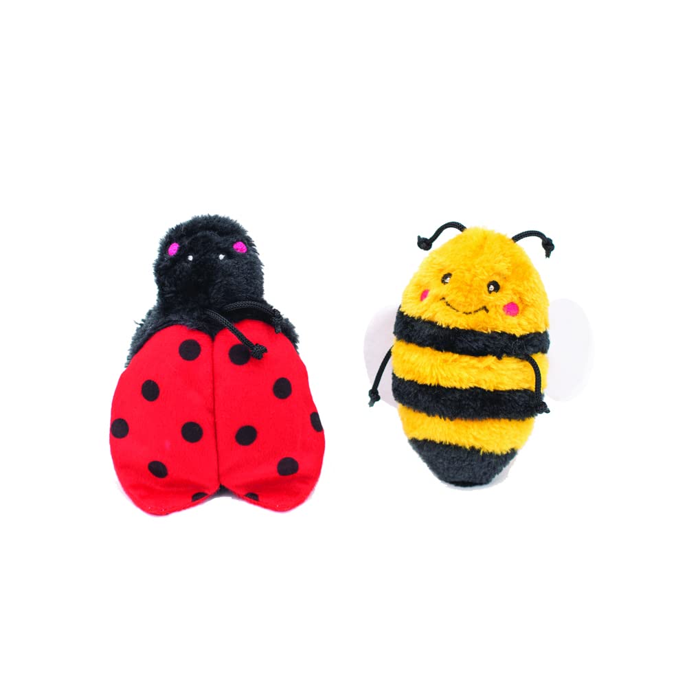 ZippyPaws Crinkle 2-Pack Bee and Ladybug