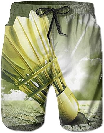 Men Badminton Printing Bathing Watershort Beach Shorts Trunks