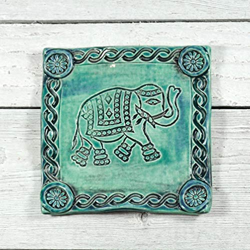 Happy Elephant Tray, Ring Dish, Spoon Rest, Coaster, Handmade