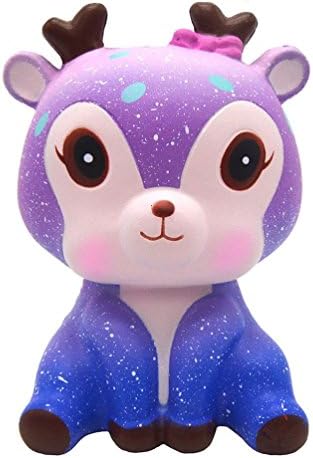 Ebucks Kawaii Galaxy Sheep Deer Rainbow Strawberry Jumbo Squishy Slow Rising Cream Scented Stress Relief Squeeze Toy (Galaxy Deer)