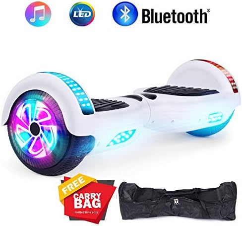 jolege Hoverboard with Bluetooth Smart Scooters Two-Wheel Self Balancing Electric Scooters for Kids Adults 6.5”Hover Board UL2272 Certified Self Balancing Hoverboards with Bluetooth Speaker