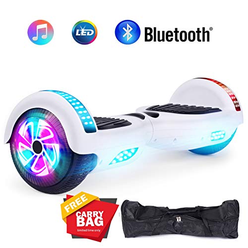 jolege Hoverboard with Bluetooth Smart Scooters Two-Wheel Self Balancing Electric Scooters for Kids Adults 6.5”Hover Board UL2272 Certified Self Balancing Hoverboards with Bluetooth Speaker