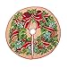 Monoche Traditonal Red and Green Christmas Tree Skirt Mat Cover Sweet Embroidered Themed with Most Christmas Ornaments (B)thumb 3